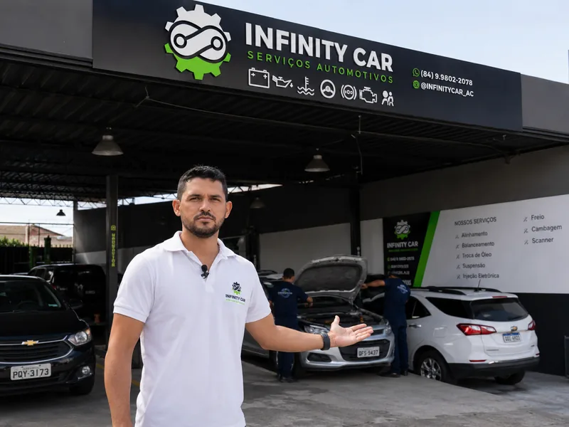 Entrada da Infinity Car Serviços Automotivos na Rua Teotônio Freire